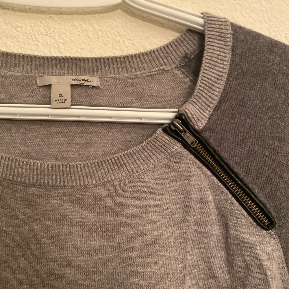 Halogen Grey Color Block Sweater - image 2